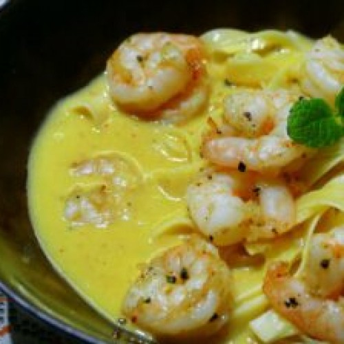 scampi's in zachte currysaus / p.p.